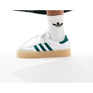adidas Sambae White Green Gum Platform Sneakers Womens 7.5 Samba OG Style Trendy